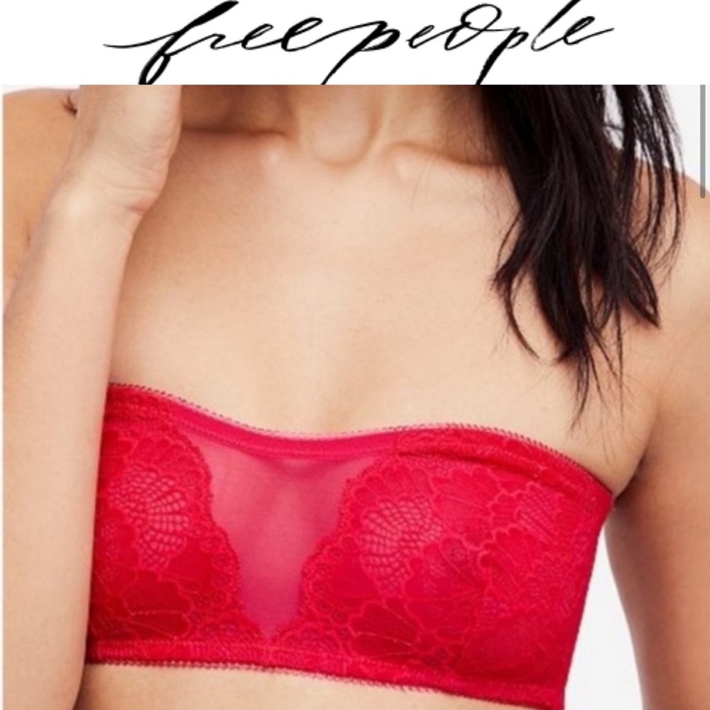 S 🔖 FREE PEOPLE Raspberry Red Pink Malinda Bandeau Bra OB762256A $28